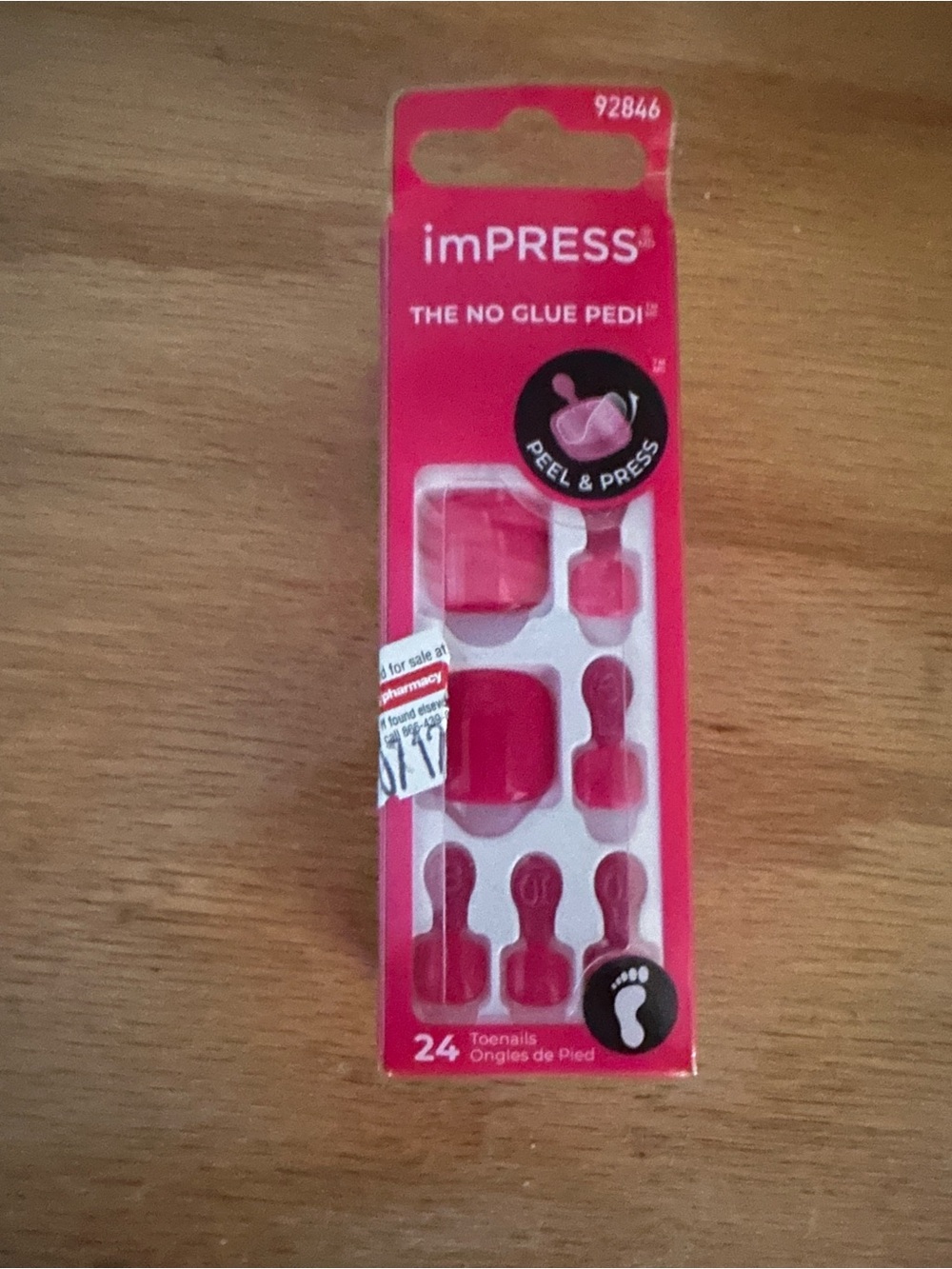 imPRESS No Glue Pedi Press-On Toenails - Hot Pink Set